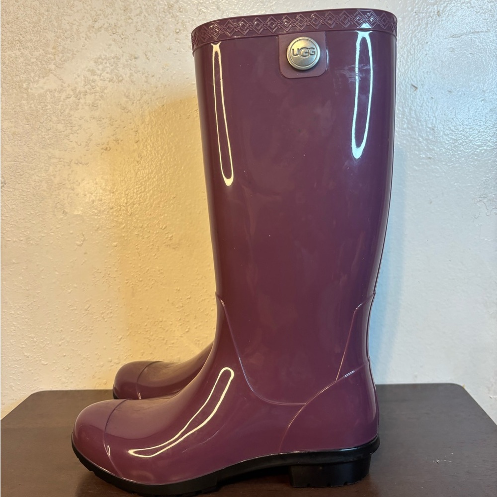 UGG Glossy Plum Rain Boots